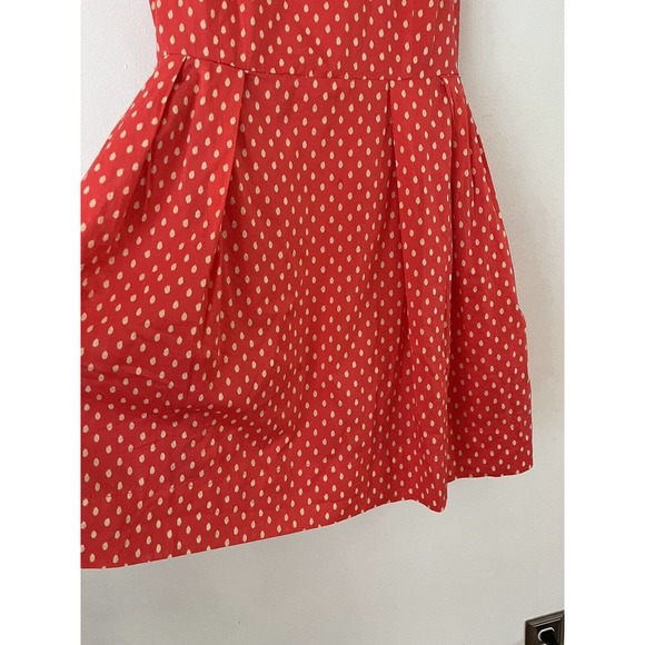 NWT Gap Pink 100% Cotton Fit & Flare Polka For Print Dress Women’s Size 0 - Picture 4 of 7